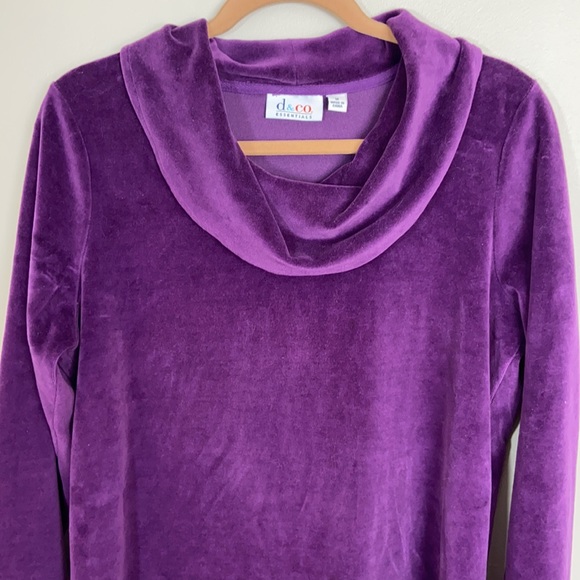 d&co. Essentials Medium Purple Cowl Neck Sweater - Picture 8 of 14